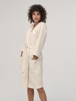 Bathrobes Calida Cosy Shower Bathrobe, Length 95cm Mujer Blancos | 4397JEDFG