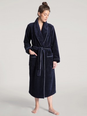 Bathrobes Calida Cosy Shower Bathrobe Mujer Azules Azules | 6142MOBHP