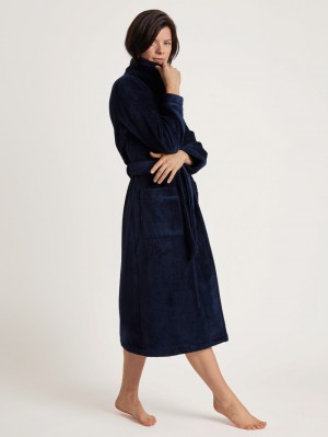 Bathrobes Calida Cosy Shower Bathrobe Mujer Azules Azules | 2785LVRXA