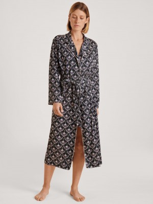 Bathrobes Calida Favourites Seduction Kimono Mujer Schwarz | 5812ZCARJ