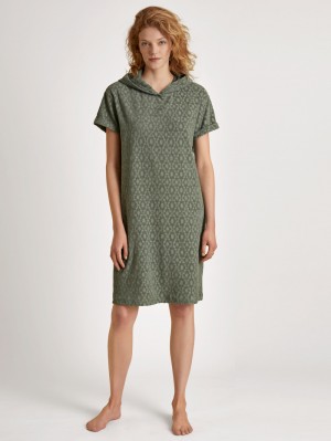Bathrobes Calida Lounge Healing Loungedress Mujer Verdes | 0951ZKJTE