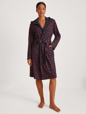 Bathrobes Calida Lounge Holidays Terry Bathrobe, Length 105 Cm Mujer Azules Azules | 0129NOGAI