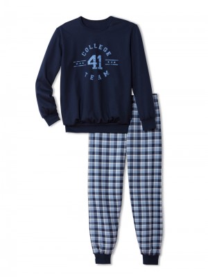 Pyjama Calida Boys Nights Pyjama With Cuff Niños Azules | 5417IOUDK