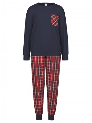 Pyjama Calida Family & Friends Pyjama With Cuff Niños Azules | 8612BRFDS