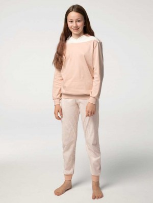 Pyjama Calida Girls Youngster Pyjama With Cuff Niños Rosas | 8517RNHKS