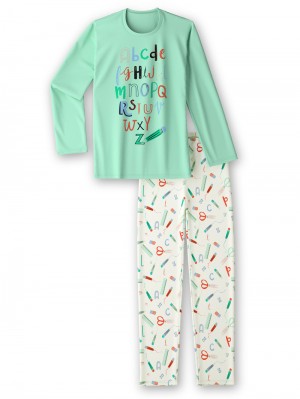Pyjama Calida Kids Abc Pyjama Niños Verdes | 5897IFDKE