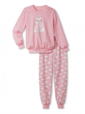 Pyjama Calida Kids Cat Pyjama With Cuff Niños Coral | 2435OBLRH