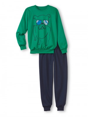 Pyjama Calida Kids Dog Pyjama With Cuff Niños Verdes | 9230ERKLG