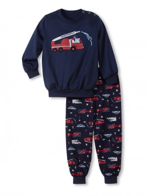 Pyjama Calida Toddlers Fireman Pyjama With Cuff Niños Azules | 7481LXFYZ