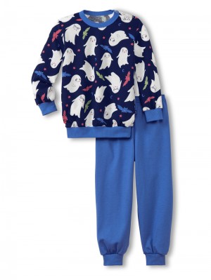 Pyjama Calida Toddlers Ghost Pyjama With Cuff Niños Azules | 3821WGOZU