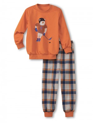 Pyjama Calida Toddlers Hockey Pyjama With Cuff Niños Smoked Paprika | 6104HINKJ