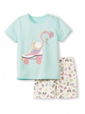 Pyjama Calida Toddlers Skates Short Pyjama Niños Azules | 3782HWOKD