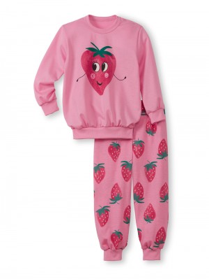 Pyjama Calida Toddlers Strawberry Pyjama With Cuff Niños Rosas | 3098DSZEY