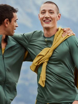 Ropa De Casa Calida 100% Nature Refresh Long Sleeve Shirt, Cradle To Cradle Certified® Hombre Azules | 4673MRGDL