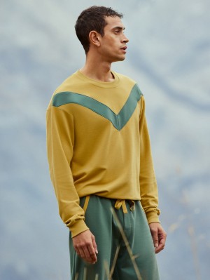 Ropa De Casa Calida 100% Nature Refresh Sweatshirt, Cradle To Cradle Certified® Hombre Amarillos | 0821XSVND