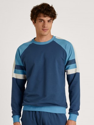 Ropa De Casa Calida Circular Refresh Pullover Hombre Azules | 4095LRKNI