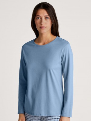 Ropa De Casa Calida Favourites Joy Shirt Long Sleeve Mujer Endless Sky | 0451CJMOB