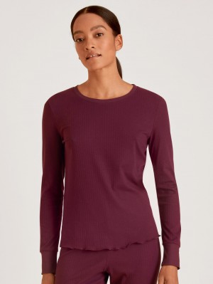 Ropa De Casa Calida Favourites Kiss Shirt Long-sleeve Mujer Rojos | 0594AOWRH