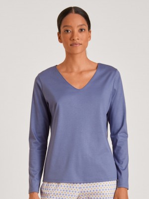 Ropa De Casa Calida Favourites Lavender Shirt Long Sleeve Mujer Morados | 4581EXGJB