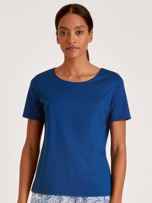 Ropa De Casa Calida Favourites Paisley Shirt Short Sleeve Mujer Azules | 8014MOFDI