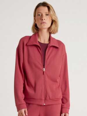 Ropa De Casa Calida Lounge Butterfly Jacket Mujer Rojos | 8413MQHZE