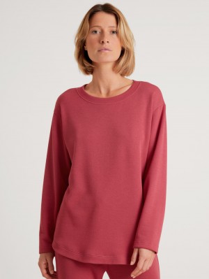 Ropa De Casa Calida Lounge Butterfly Sweater Long-sleeve Mujer Rojos | 8295GVFAW