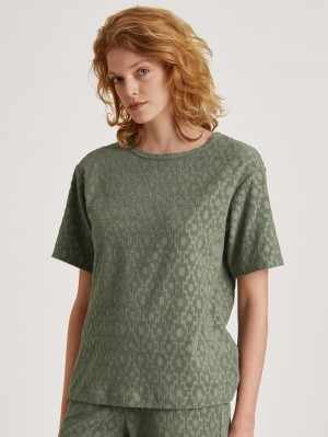 Ropa De Casa Calida Lounge Healing Shirt Short Sleeve Mujer Verdes | 8453FEMWG