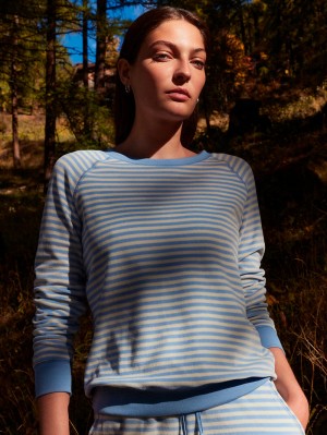 Ropa De Casa Calida Lounge Velours Pullover Mujer Endless Sky | 2980BXQJS