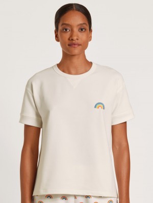 Ropa De Casa Calida Love Capsule Shirt Short Sleeve Mujer Blancos | 5092ADYQV