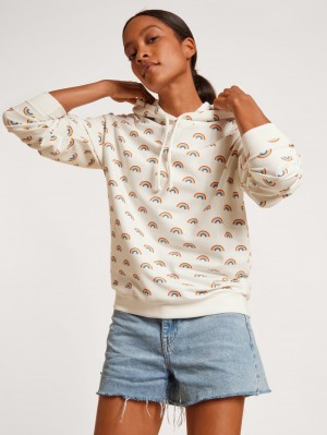 Ropa De Casa Calida Love Capsule Sweatshirt With Hood Mujer Blancos | 0196WBHUQ