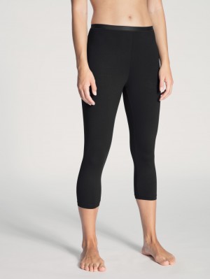 Ropa De Casa Calida Natural Comfort 3/4 Leggings Mujer Schwarz | 7219BNYCU