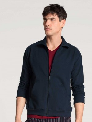 Ropa De Casa Calida Remix Basic Lounge Jacket Hombre Azules | 4208DJGCA