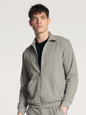Ropa De Casa Calida Remix Basic Lounge Jacket Hombre Carbon Melé | 3519HCGMU
