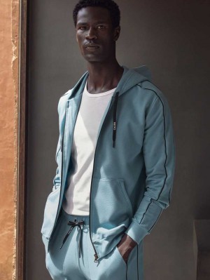 Ropa De Casa Calida Rmx Lounge Leisure Jacket Hombre Azules | 8720DIXOZ