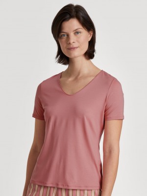 Ropa De Casa Calida Special Shirt Short Sleeve Mujer Rosas | 8437RMEOI