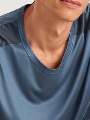 Ropa De Dormir Calida Dsw Cooling Shirt Short Sleeve Hombre Azules | 9148HJXQR