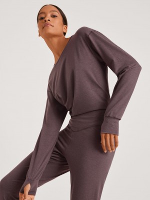 Ropa De Dormir Calida Dsw Warming Shirt Long-sleeve Mujer Soft Taupe | 5206JSOKN