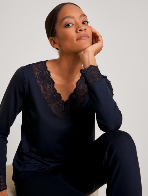 Ropa De Dormir Calida Elegant Dreams Pyjama Mujer Azules Azules | 6708NPUHV