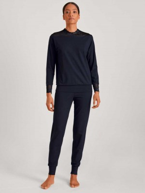 Ropa De Dormir Calida Elegant Dreams Pyjama With Cuff Mujer Azules Azules | 4680WDILH
