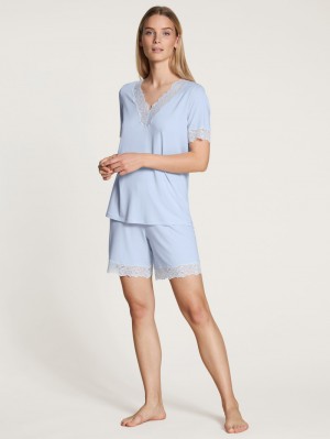 Ropa De Dormir Calida Elegant Dreams Short Pyjama Mujer Azules | 0786WQOEY