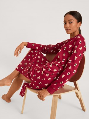 Ropa De Dormir Calida Family & Friends Nightdress Mujer Rojos | 6382VAQHB