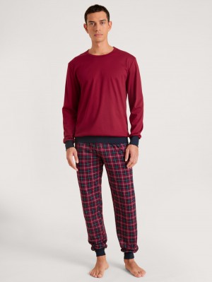 Ropa De Dormir Calida Family & Friends Pyjama With Cuff Hombre Rojos | 0864XTHDI