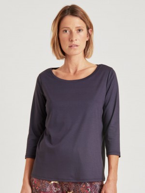 Ropa De Dormir Calida Favourites Butterfly 3/4 Shirt Mujer Nightshade | 2546NVQFX