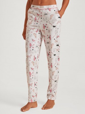 Ropa De Dormir Calida Favourites Dog Pants Mujer Blancos | 5681JRONP