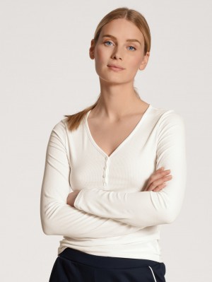 Ropa De Dormir Calida Favourites Dreams Shirt Long Sleeve Mujer Blancos | 0684ZYBXC