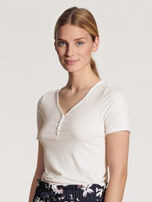 Ropa De Dormir Calida Favourites Dreams Shirt Short Sleeve Mujer Blancos | 7681CBJLN