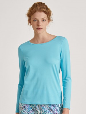 Ropa De Dormir Calida Favourites Energy Shirt Long Sleeve Mujer Azules | 3924DPMEU