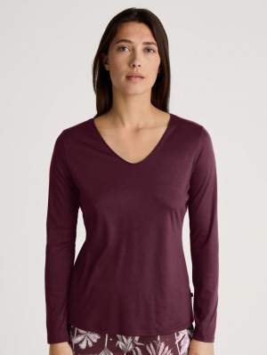 Ropa De Dormir Calida Favourites Ground Shirt Long Sleeve Mujer Azul Rey Rojos | 4516JPZXO