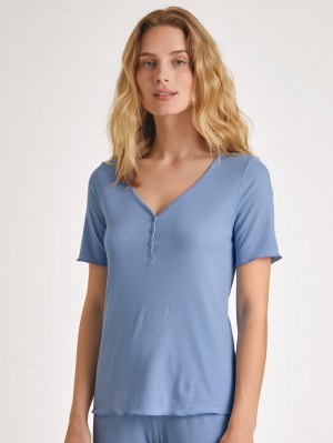 Ropa De Dormir Calida Favourites Harmony Shirt Short Sleeve Mujer Azules | 6241SXHOP