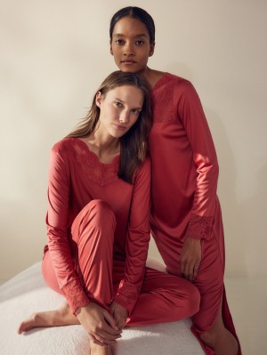Ropa De Dormir Calida Glamorous Nights Nightdress Mujer Rojos | 3618WQRBA